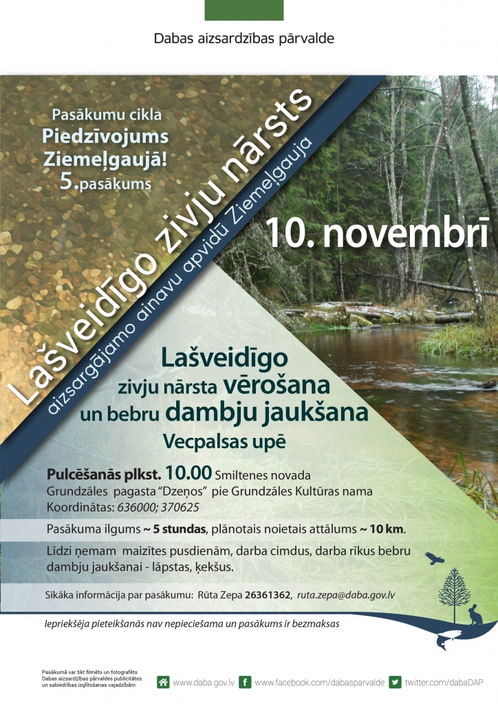 Piedzīvojums Ziemeļgaujā! 5.pasākums “Lašveidīgo zivju nārsts“