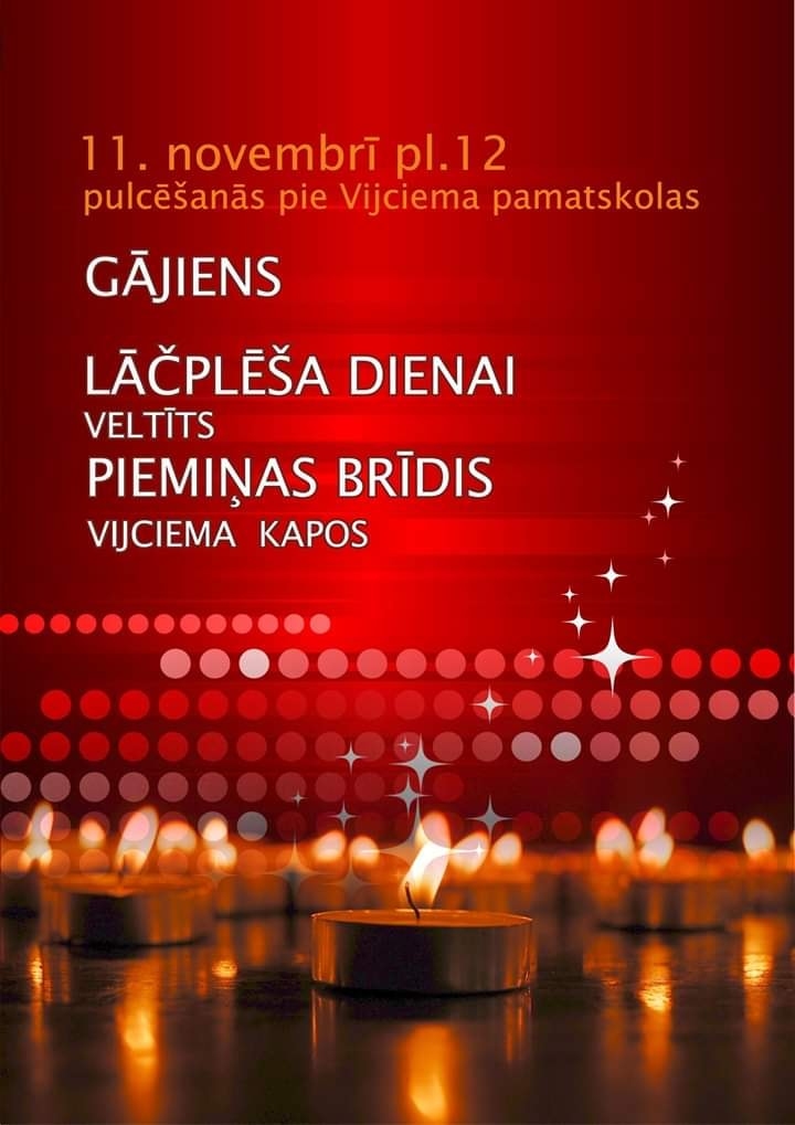 Gājiens un Lāčplēša dienai veltīts piemiņas brīdis Vijciema kapos