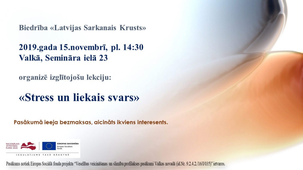 Izglītojoša lekcija "Stress un liekais svars"