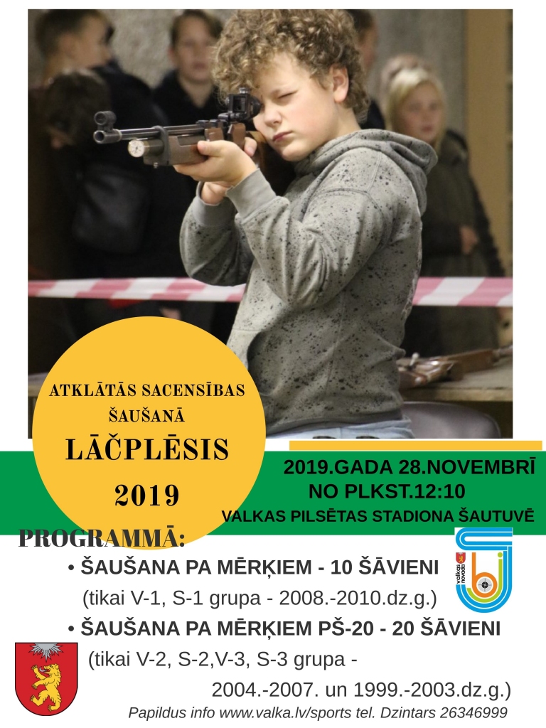 Atklātās sacensības šaušanā „ Lāčplēsis 2019”