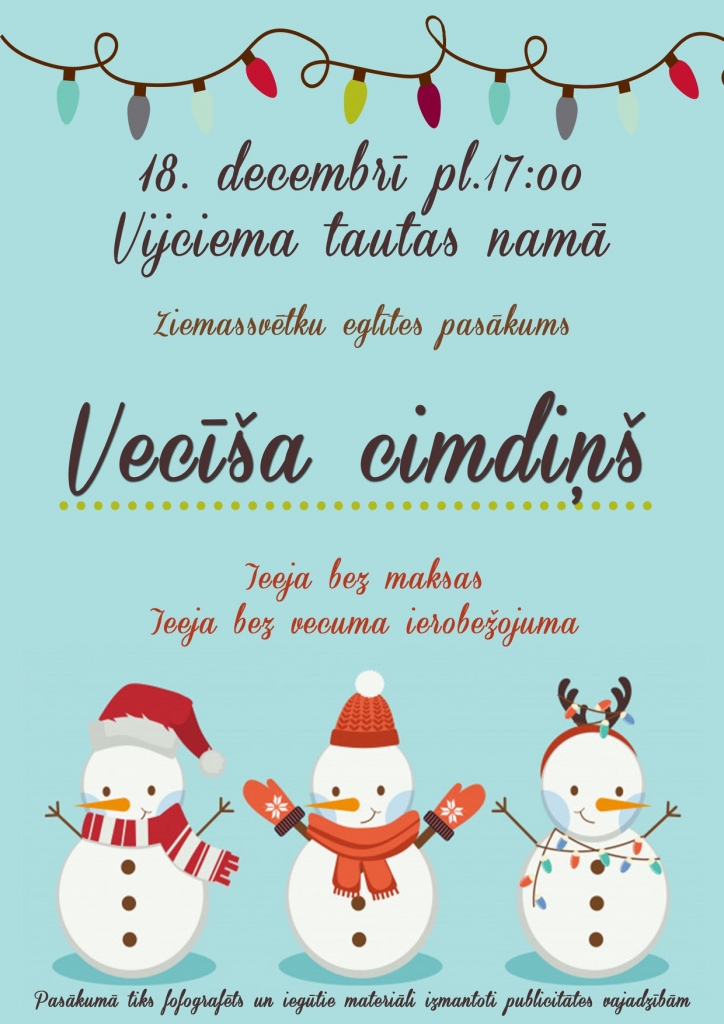 Ziemassvētku eglītes pasākums "Vecīša cimdiņš"
