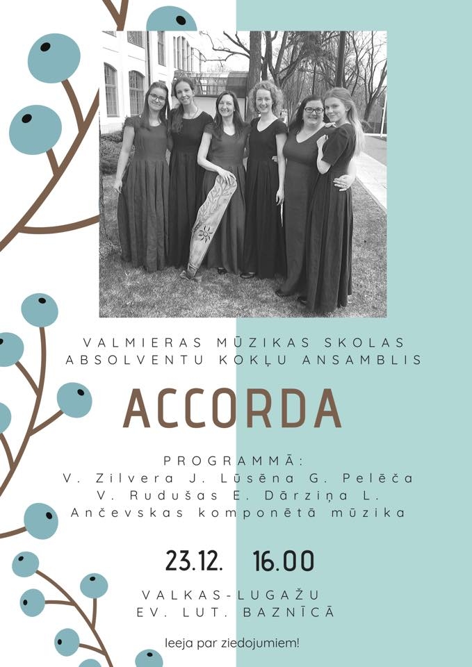 Valmieras mūzikas skola absolventu kokļu ansambļa "ACCORDA" koncerts
