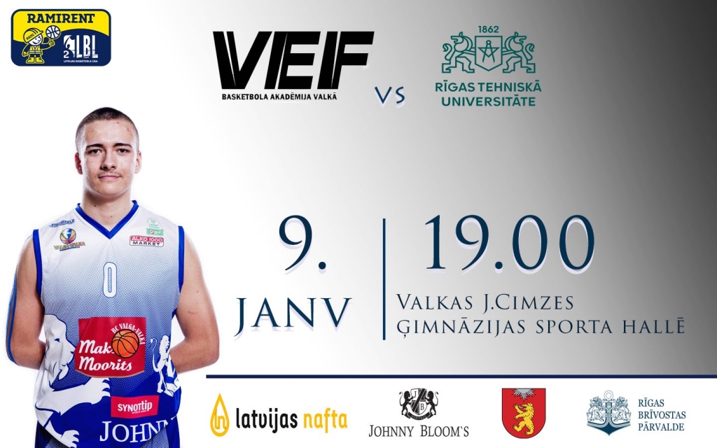 VEF basketbola akadēmija Valkā pret RTU