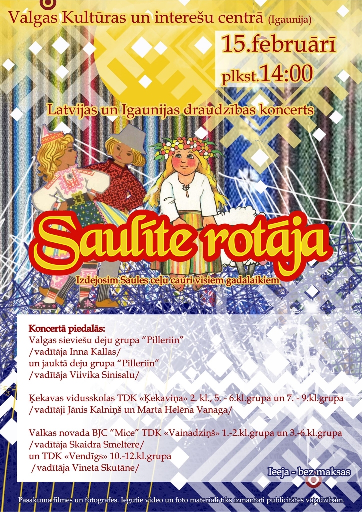 Latvijas un Igaunijas draudzības koncerts "Saulīte rotājas"