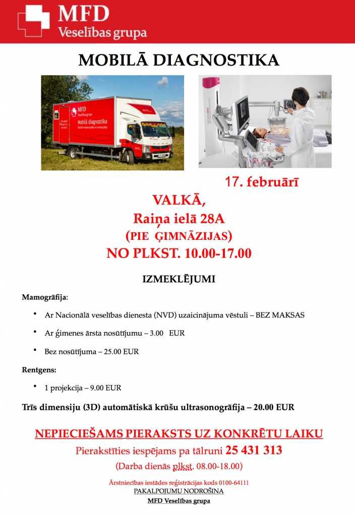 Mobilā diagnostika Valkā