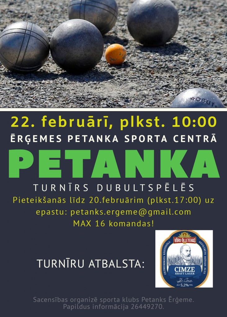 Petanka turnīrs dubultspēlēs