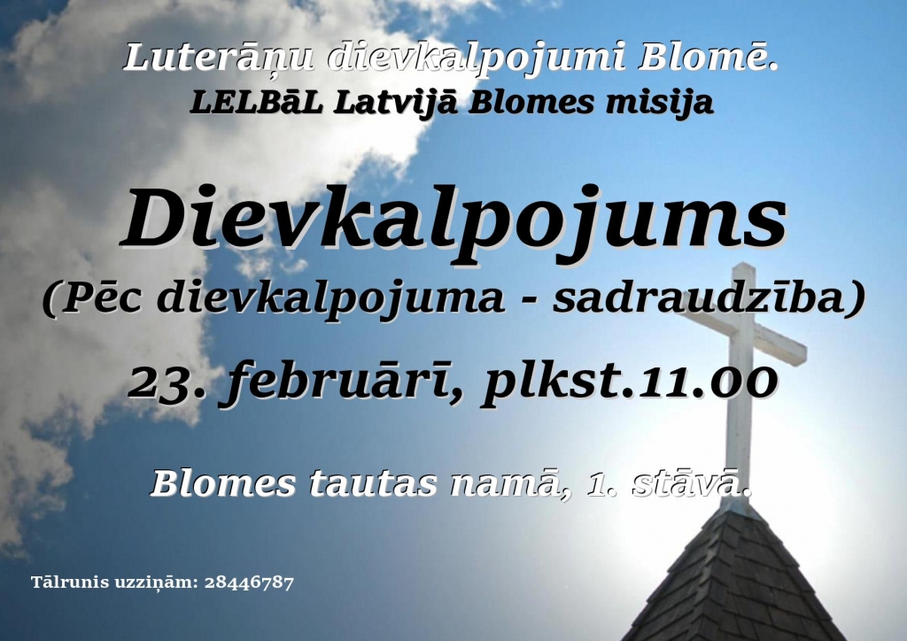 Luterāņu dievkalpojums Blomē