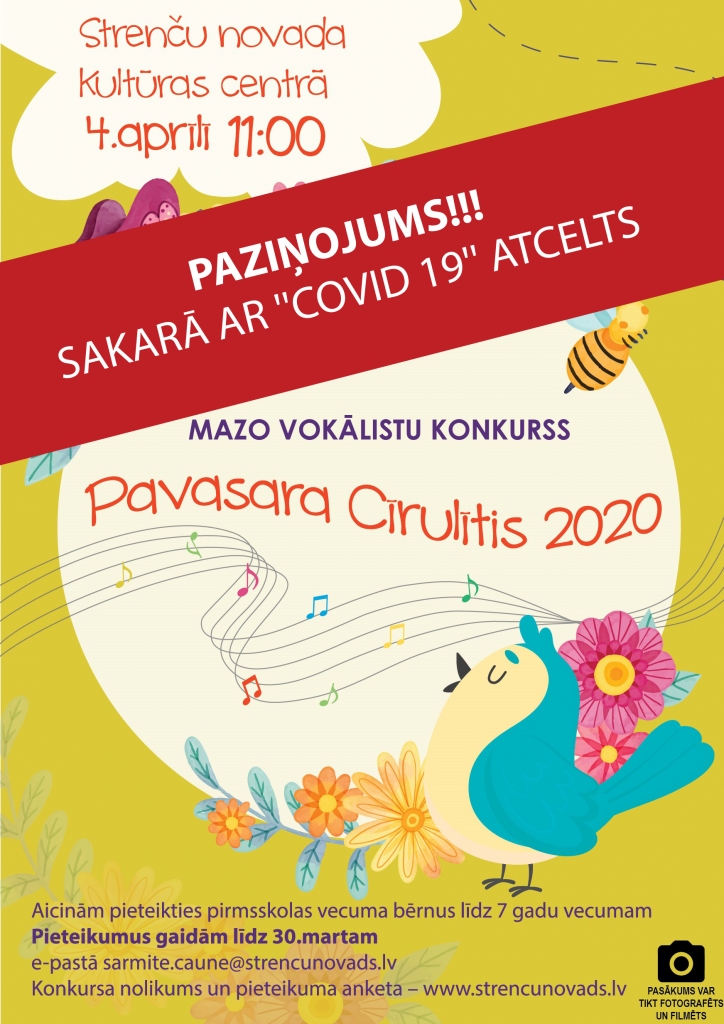 Mazo vokālistu konkurss "Pavasara cīrulis 2020"