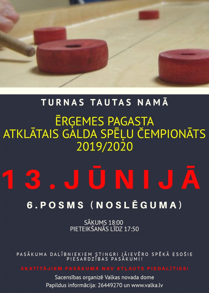 Ērģemes pagasta galda spēļu čempionāta 6.posms