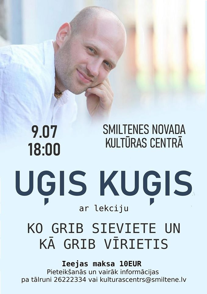 Uģis Kuģis ar lekciju "Ko grib sieviete un kā grib vīrietis"