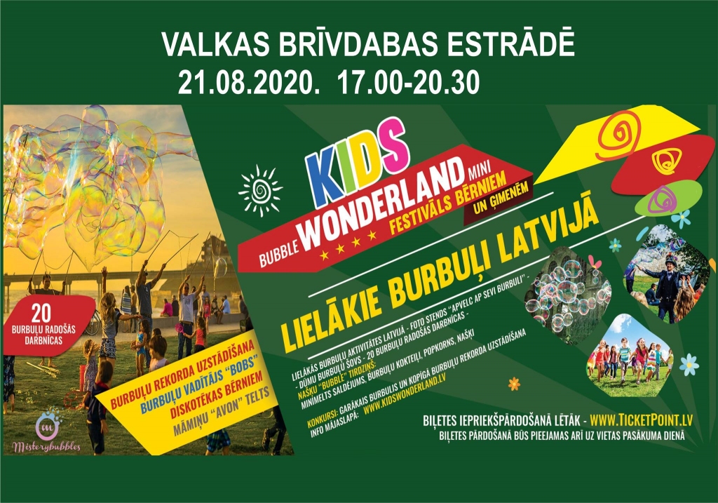 KIDS bubble WONDERLAND – mini festivāls bērniem un ģimenēm