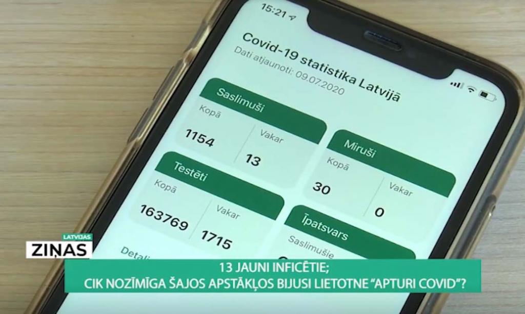VIDEO: Lietotne “Apturi Covid” brīdinājusi vairākus cilvēkus
