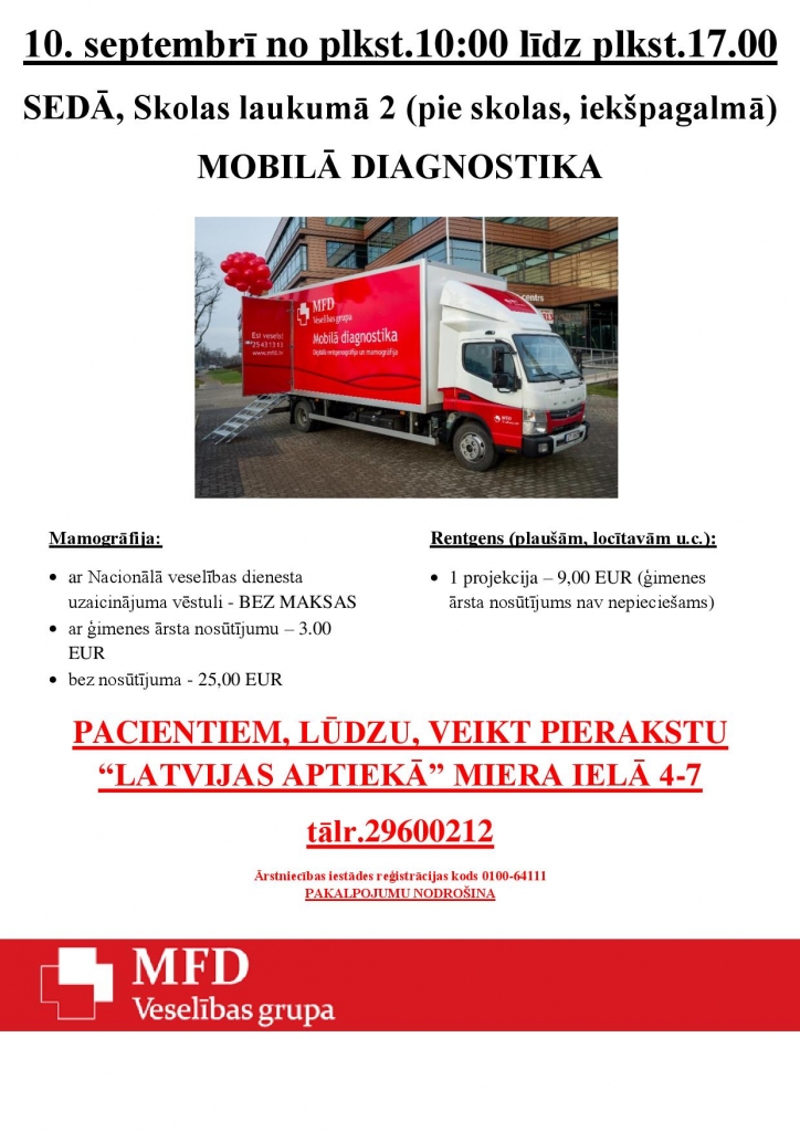 Mobilā diagnostika Sedā