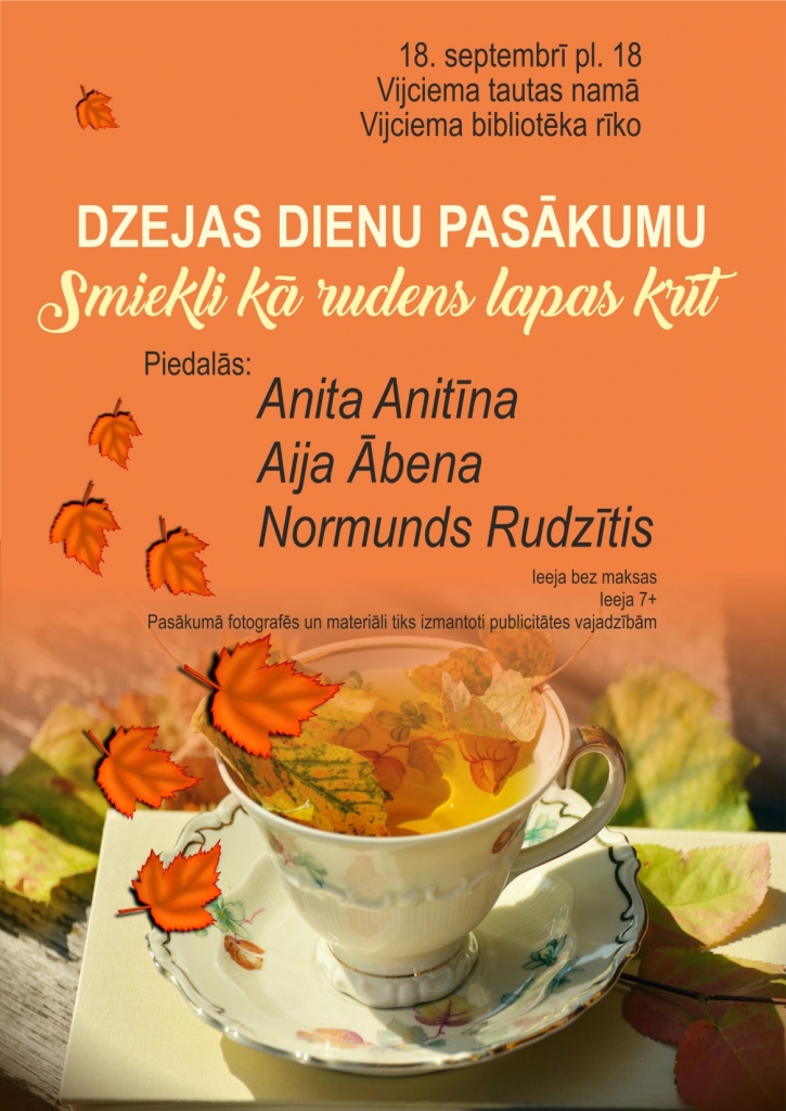 Dzejas dienas pasākums "Smiekli kā rudens lapas krīt"