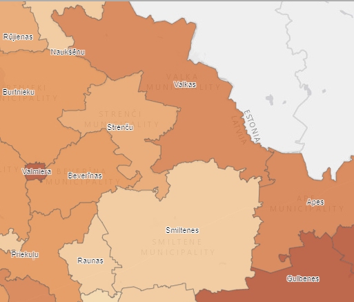 Valkas novadā pieaudzis Covid-19 inficēto skaits, Smiltenes novadā - strauji krities