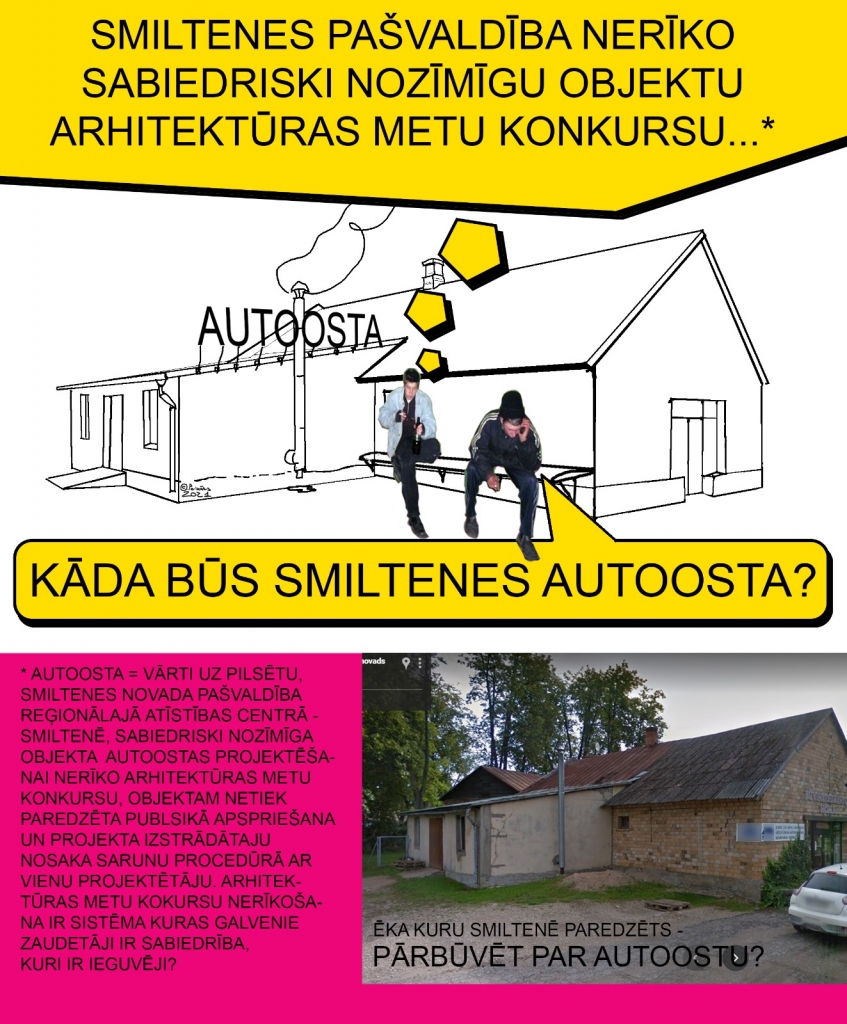 Smiltenes jaunās autoostas izskatu pašvaldība bez konkursa nodod viena uzņēmuma rokās