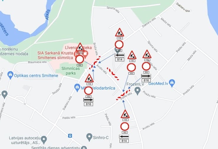 Smiltenē slēgts Avotu ielas posms no Dakteru ielas līdz Peldu ielai