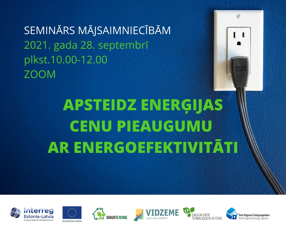 Notiks bezmaksas tiešsaistes seminārs par iespējām samazināt ikmēneša energoresursu rēķinus